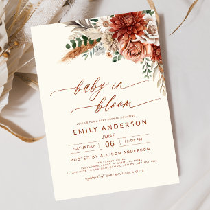 Invitación Bebé de flores silvestres en el florecimiento del 
