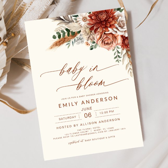 Invitación Bebé de flores silvestres en el florecimiento del  (Subido por el creador)