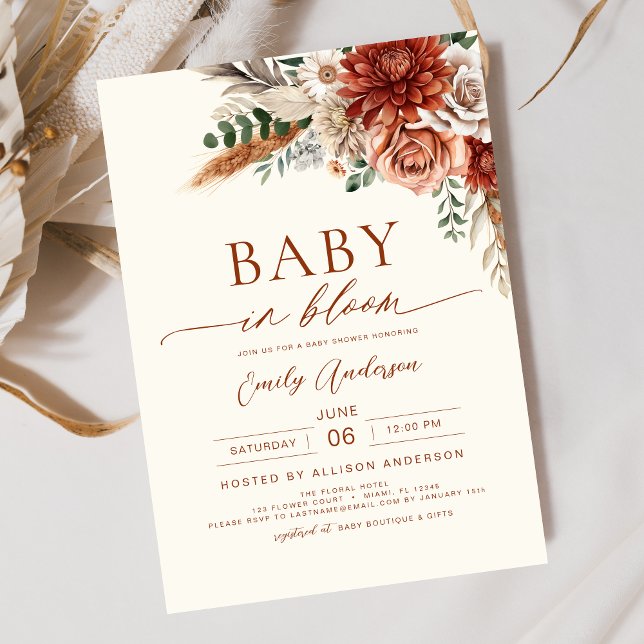 Invitación Bebé de flores silvestres en el florecimiento del  (Subido por el creador)