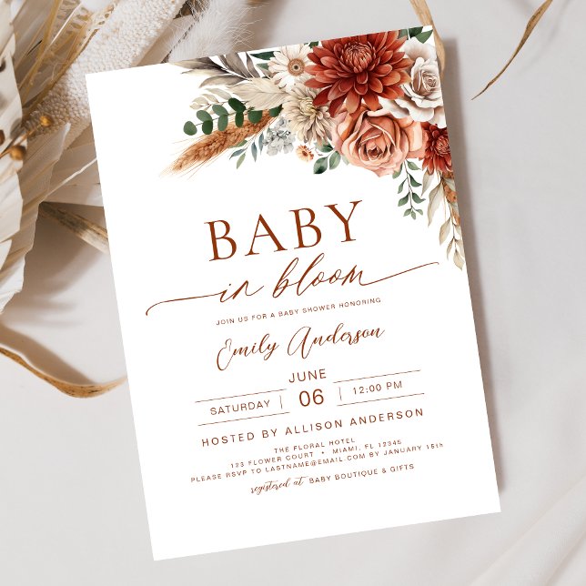Invitación Bebé de flores silvestres en el florecimiento del  (Subido por el creador)