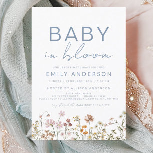Invitación Bebé de flores silvestres en el jardín de Baby Sho