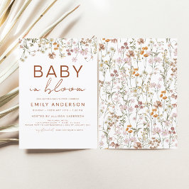 Invitación Bebé de flores silvestres en el jardín de Baby Sho