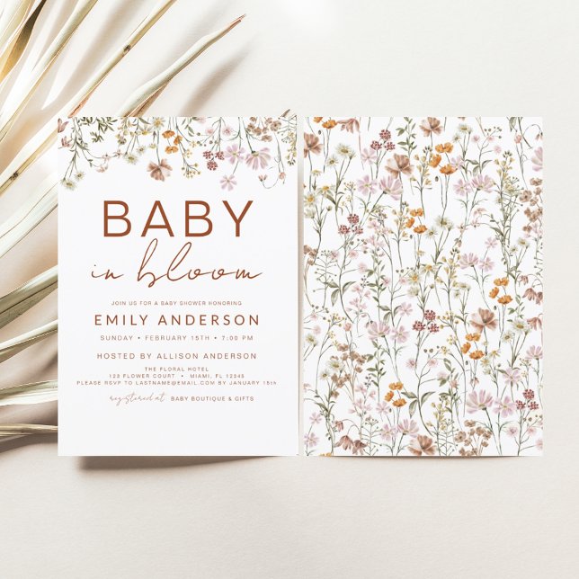 Invitación Bebé de flores silvestres en el jardín de Baby Sho (Subido por el creador)