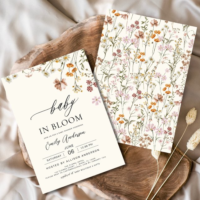 Invitación Bebé de flores silvestres en floreciente terraza B (Subido por el creador)