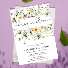 Invitación Bebé de flores silvestres en la ducha de bebé flor