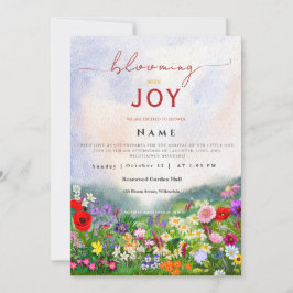 Invitación Bebé de flores silvestres en sangre neutral de gén