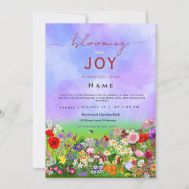 Invitación Bebé de flores silvestres en sangre neutral de gén