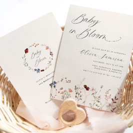 Invitación Bebé de flores silvestres en un Baby Shower florec