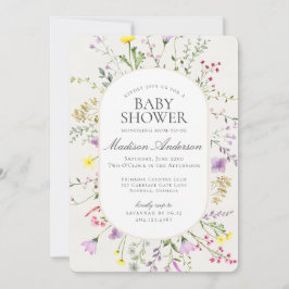 Invitación Bebé de flores silvestres en un Baby Shower florec