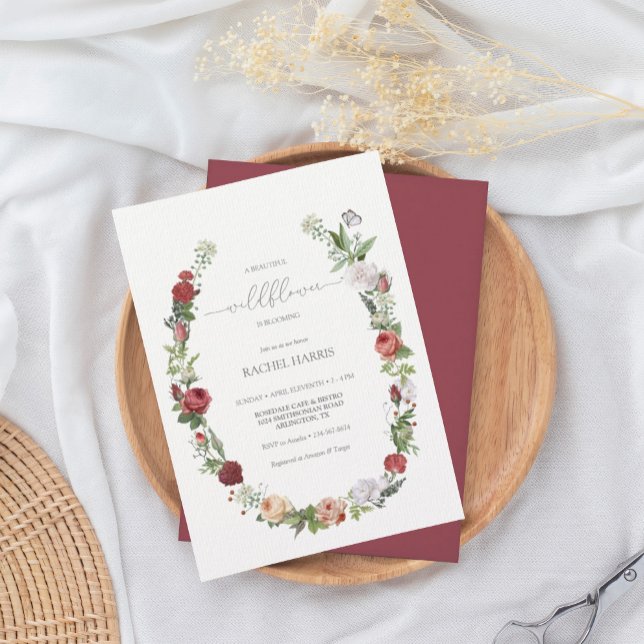 Invitación Bebé de flores silvestres en un Chica de Baby Show (Subido por el creador)