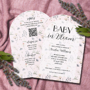 Invitación Bebé de flores silvestres en un Chica floreciente