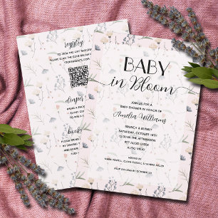 Invitación Bebé de flores silvestres en un Chica floreciente