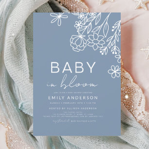 Invitación Bebé de flores silvestres en un floreciente Baby S