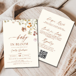 Invitación Bebé de flores silvestres en un solo Baby Shower