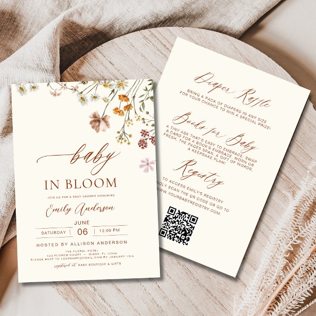 Invitación Bebé de flores silvestres en un solo Baby Shower (Subido por el creador)