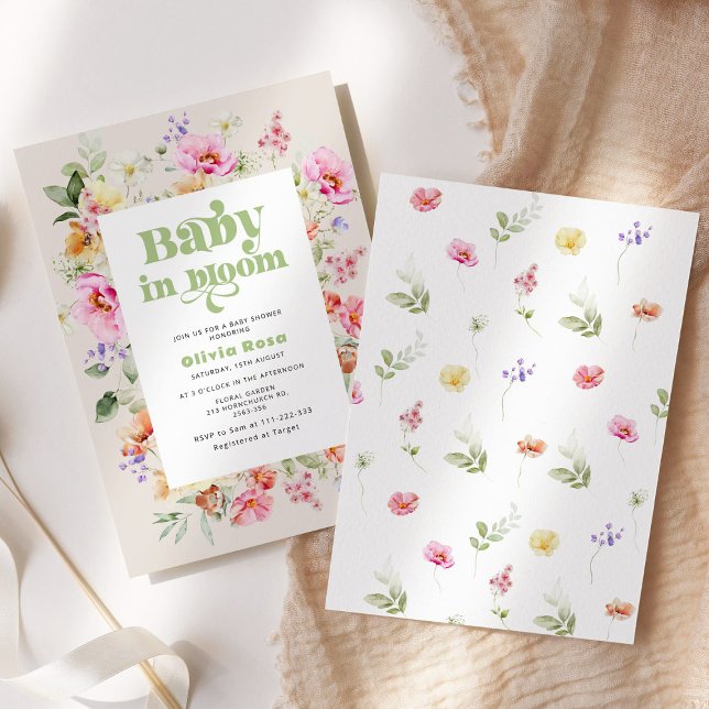 Invitación Bebé de flores silvestres en una ducha de bebé (Subido por el creador)