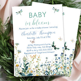 Invitación Bebé de flores silvestres en una ducha de bebé en 
