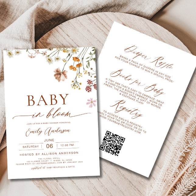 Invitación Bebé de flores silvestres en una ducha de flores (Subido por el creador)