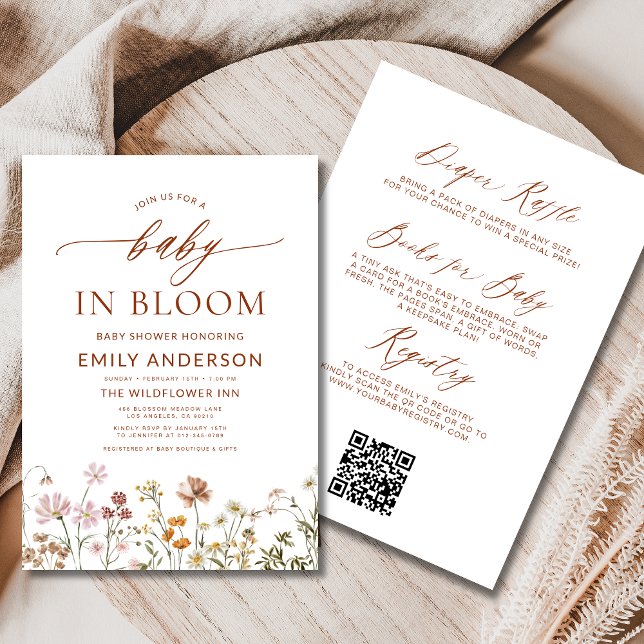 Invitación Bebé de flores silvestres en una ducha de flores (Subido por el creador)