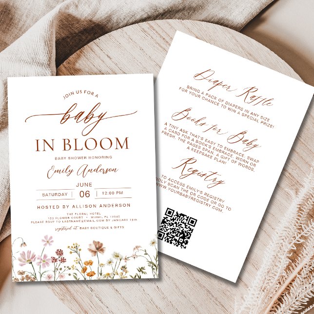 Invitación Bebé de flores silvestres en una ducha de flores (Subido por el creador)