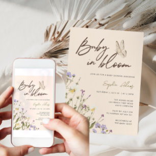 Invitación Bebé de flores silvestres neutrales en el Baby Sho