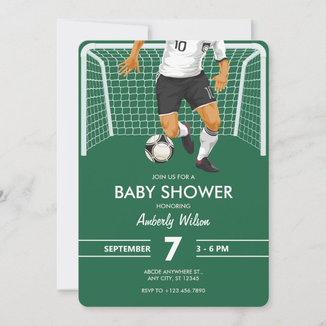 Invitación Bebé de fútbol (Anverso)