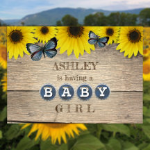 Bebé de Girasol Rústico | Niña