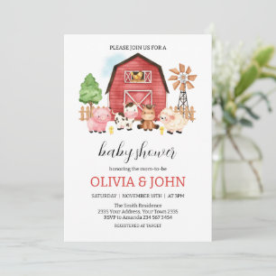 Invitación Bebé de Granjas Shower