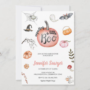 Invitación Bebé de Halloween Calabaza Adorable Baby Showe