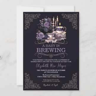 Invitación Bebé de Halloween Duchas de Té de Cerveza Vintage