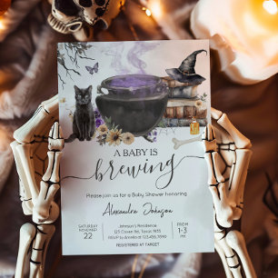 Invitación Bebé de Halloween está preparando Baby Shower