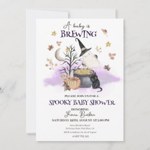 Invitación Bebé de Halloween está preparando Baby Shower