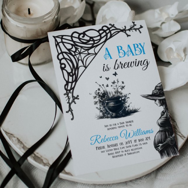 Invitación Bebé de Halloween está preparando Baby Shower de B (Subido por el creador)