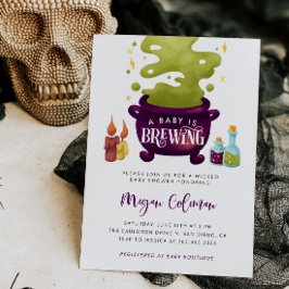 Invitación Bebé de Halloween está preparando Baby Shower para