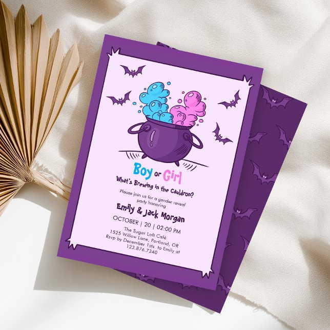 Invitación Bebé de Halloween está preparando revelación de gé (Subido por el creador)