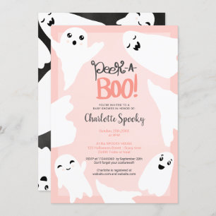 Invitación Bebé de Halloween lindo, fantasmas, ducha de bebé