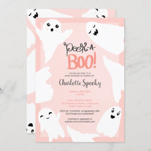 Invitación Bebé de Halloween lindo, fantasmas, ducha de bebé 