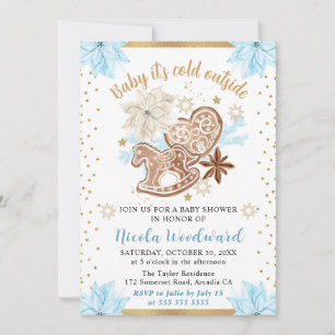 Invitación Bebé de Invierno Azul Está Frío Afuera Regaderazo
