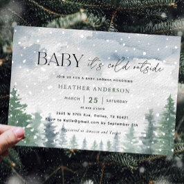Invitación Bebé de invierno de nieve hace frío fuera de Baby 