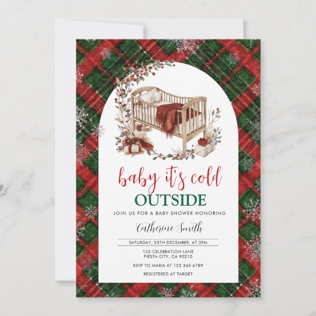 Invitación Bebé de Invierno Está Frío Afuera Ducha de Bebé (Anverso)