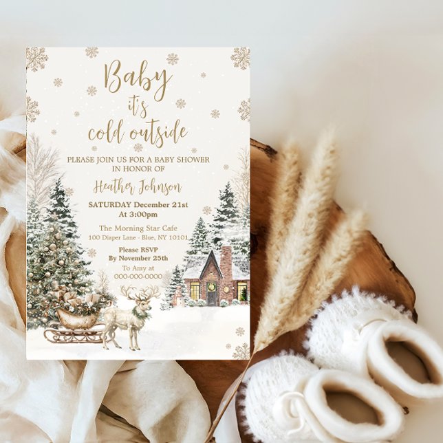 Invitación Bebé de Invierno Está Frío, Ducha de Bebé Copos de (Subido por el creador)