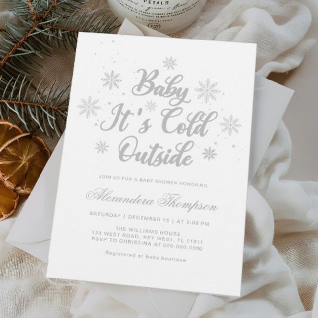 Invitación Bebé de invierno frío fuera de Baby Shower neutral (Subido por el creador)
