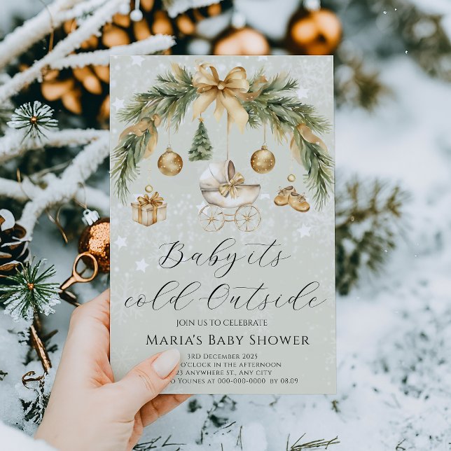 Invitación Bebé de invierno hace frío fuera de Baby Shower (Subido por el creador)