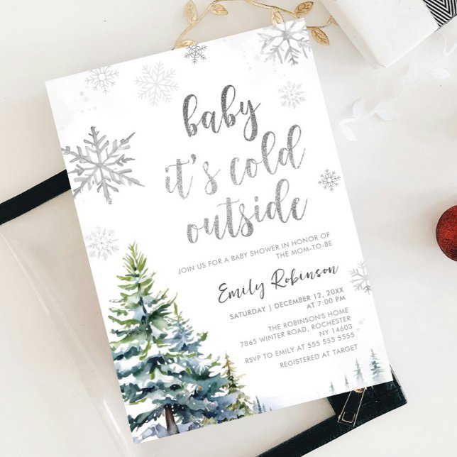 Invitación Bebé de invierno hace frío fuera de Baby Shower pl (Subido por el creador)