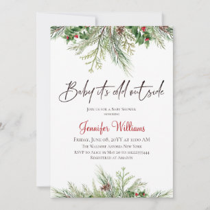Invitación Bebé de invierno hace frío fuera del Baby Shower d