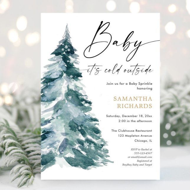Invitación Bebé de invierno rociado hace frío afuera de la du (Subido por el creador)