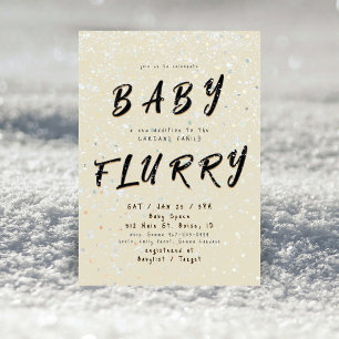 Invitación Bebé de Invierno Sprinkle   Tormenta de Nieve Crem