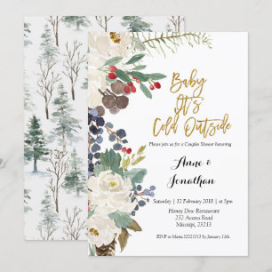 Invitación Bebé de invierno Su fría ducha exterior invita