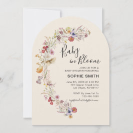 Invitación Bebé de jardín botánico de flores silvestres en fl