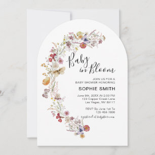 Invitación Bebé de jardín botánico de flores silvestres en fl